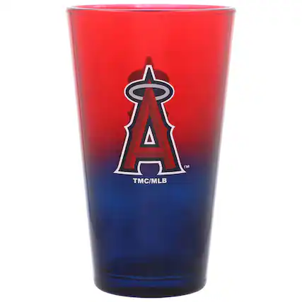 Front. The Memory Company - Los Angeles Angels 16oz. Ombre Pint Glass - Multicolor.
