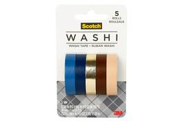 3M - Scotch Washi Tape, Earth Design, 5 Rolls, Great for Bullet Journaling, Scrapbooking and DIY Décor (C1017-5-P6) Small