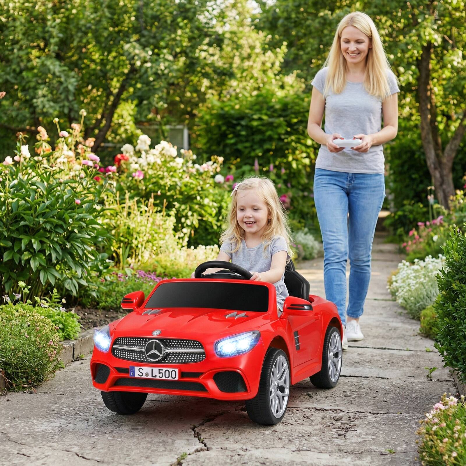 Alt View 1. Gymax - Gymax Licensed Mercedes-Benz SL R231 Kids Ride on Car 12V Electric Vehicle w/ Music Red - Red.