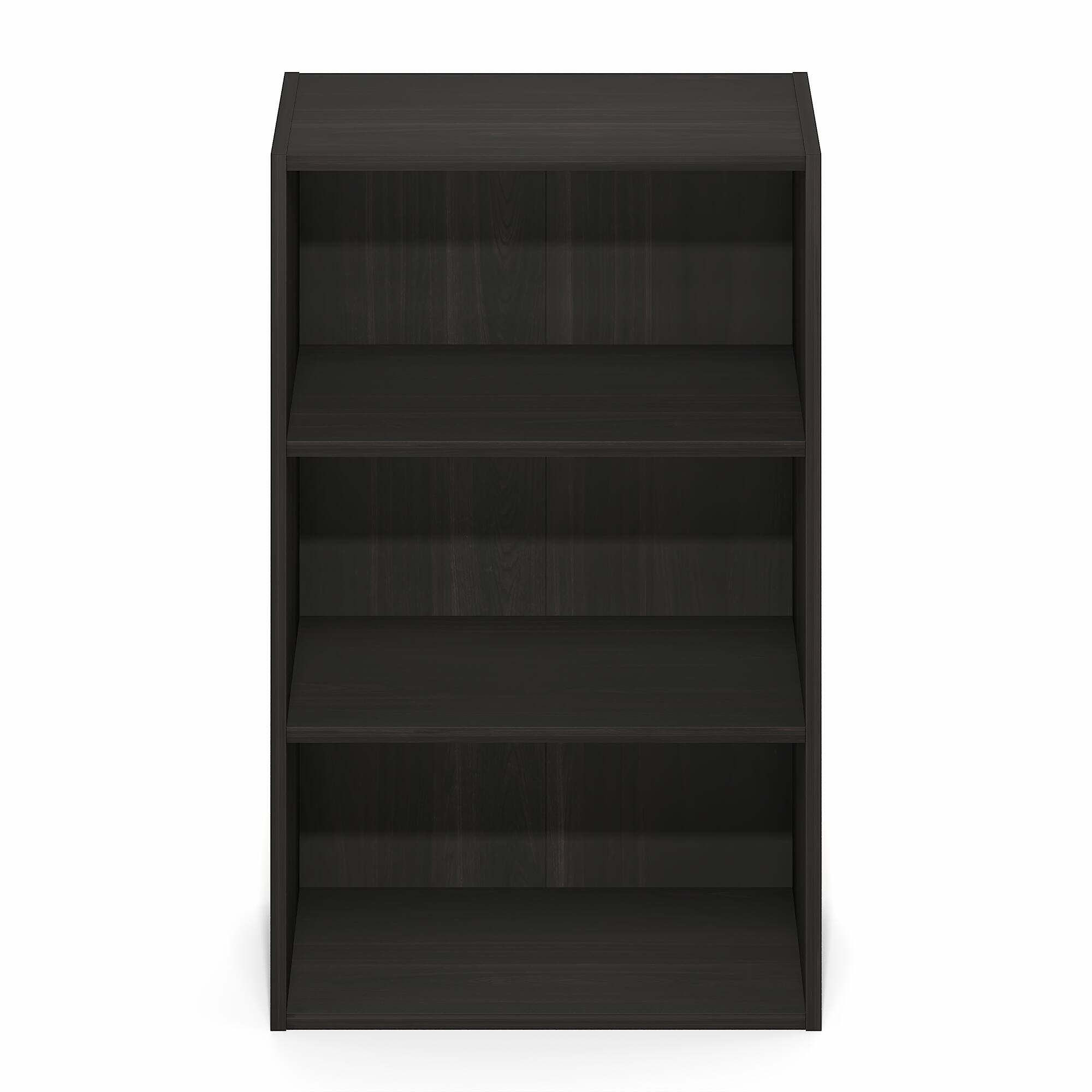 Alt View 5. Furinno - Basic 3-Tier Open Shelf Bookcase, Bookshelf, Storage Organizer, 11 x 17 x 26 - Espresso.