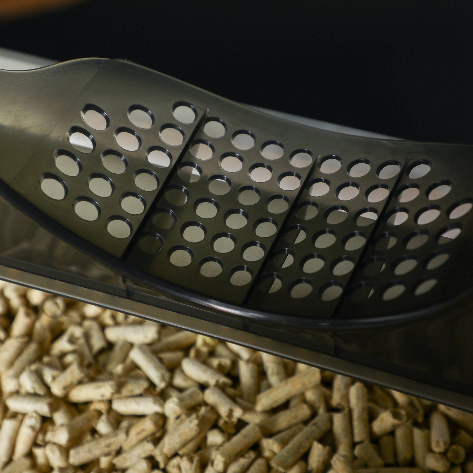 Alt View 4. Pawhut - Hooded Cat Litter Box with Mat, Pan, Odor Control, Easy-Clean Pull-Out Drawer, Handle, Scoop - Gray.