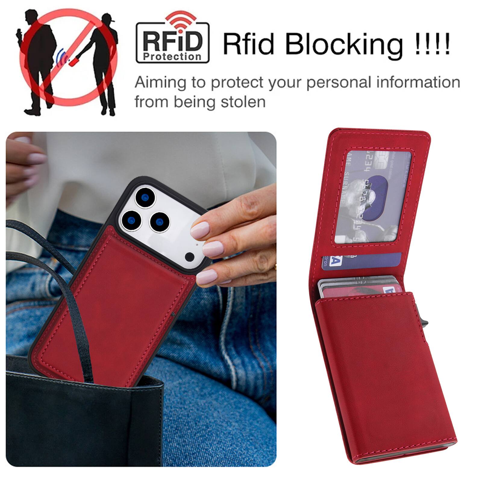RFID Blocking !!!  
Aiming to protect your personal information from being stolen  
RFID Protection