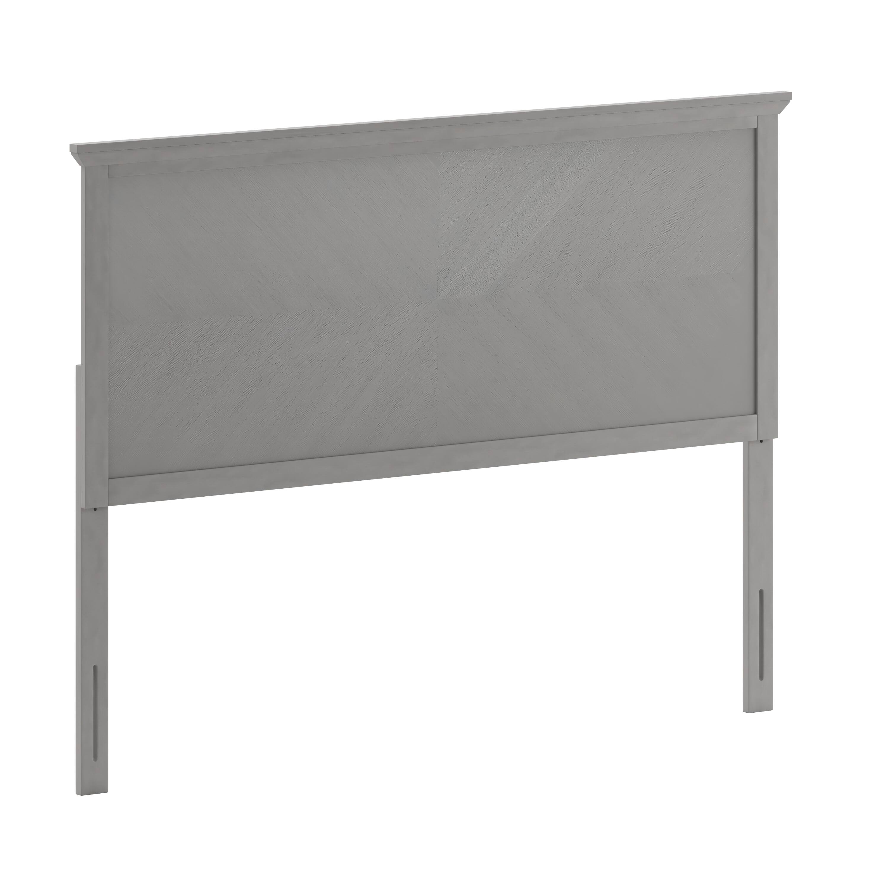 Alt View 1. Emma + Oliver - Frenti Herring Bone Wooden Adjustable Headboard Only - Gray Wash.