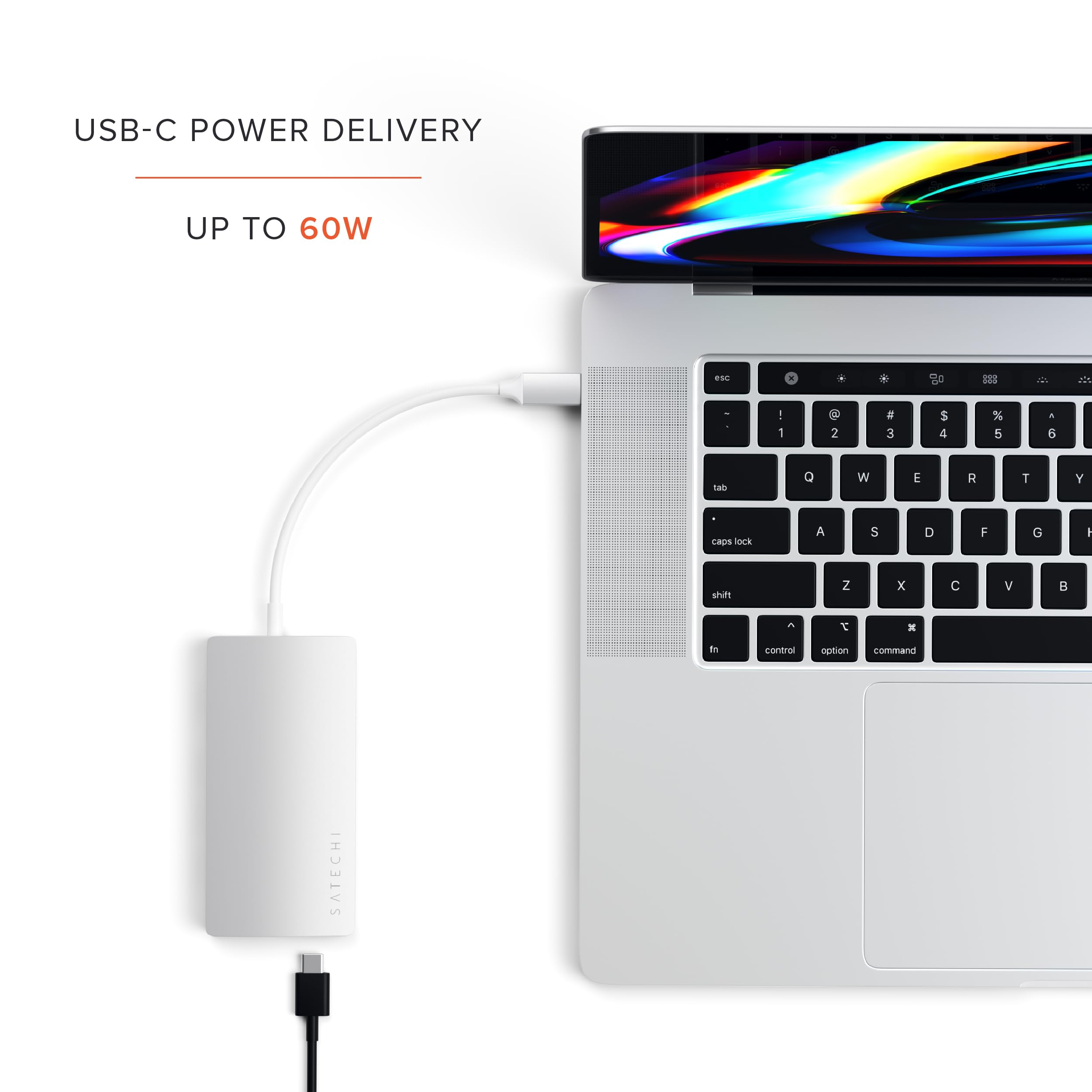 USB-C POWER DELIVERY UP TO 60W