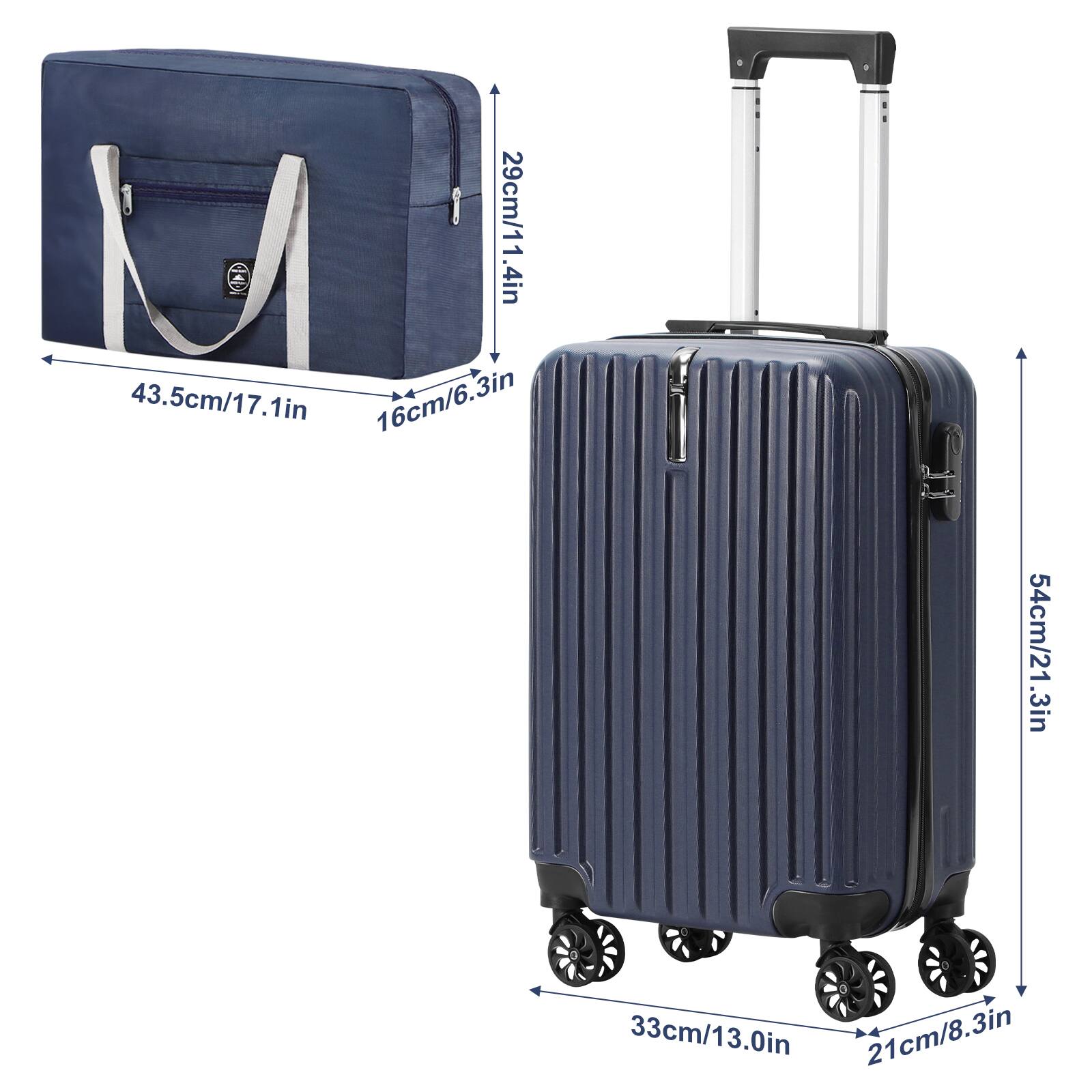 29cm/11.4in  
43.5cm/17.1in  
16cm/6.3in  
54cm/21.3in  
33cm/13.0in  
21cm/8.3in