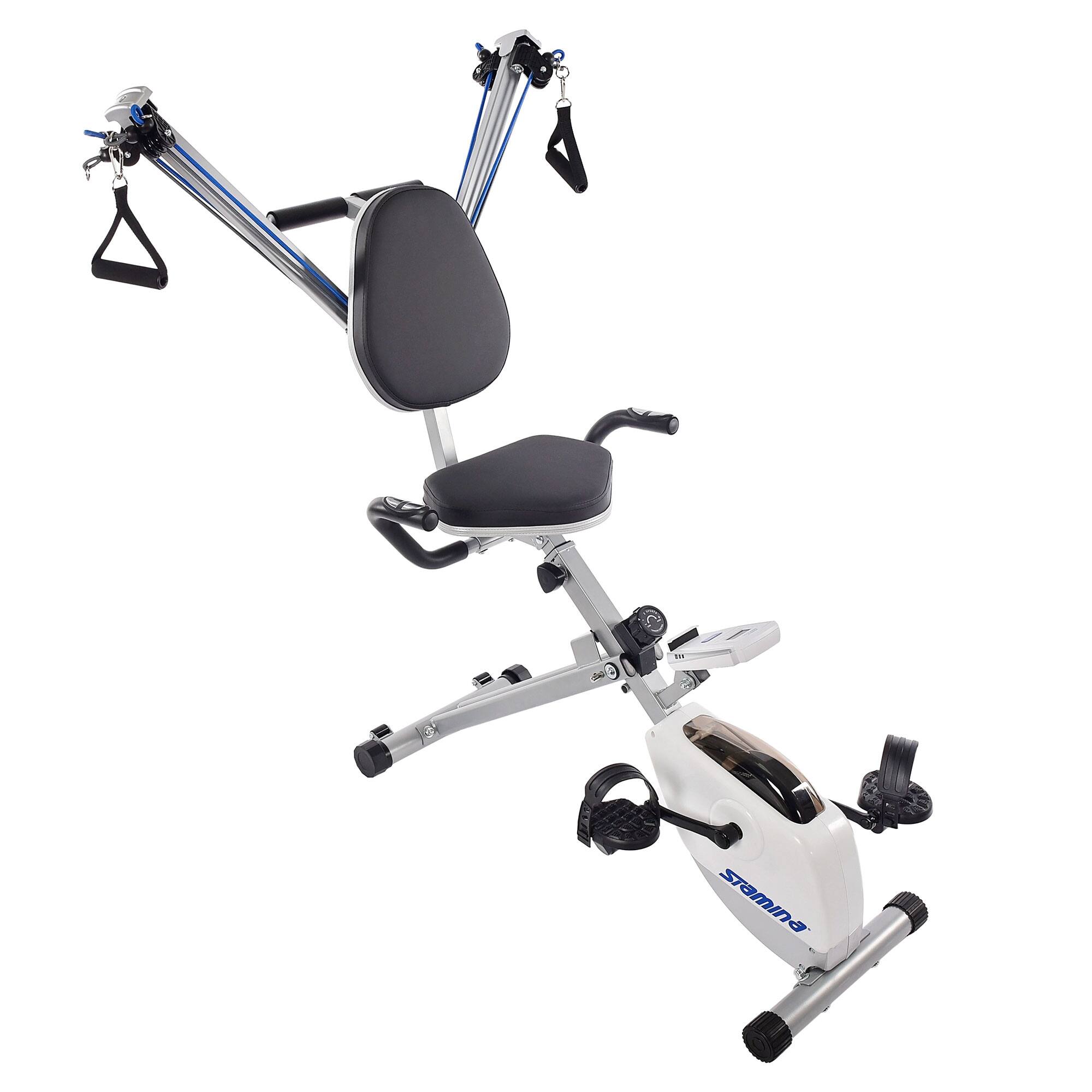 Front. Stamina Products - Stamina Products Strength System Stationary Magnetic Fitness Exercise Bike - White.
