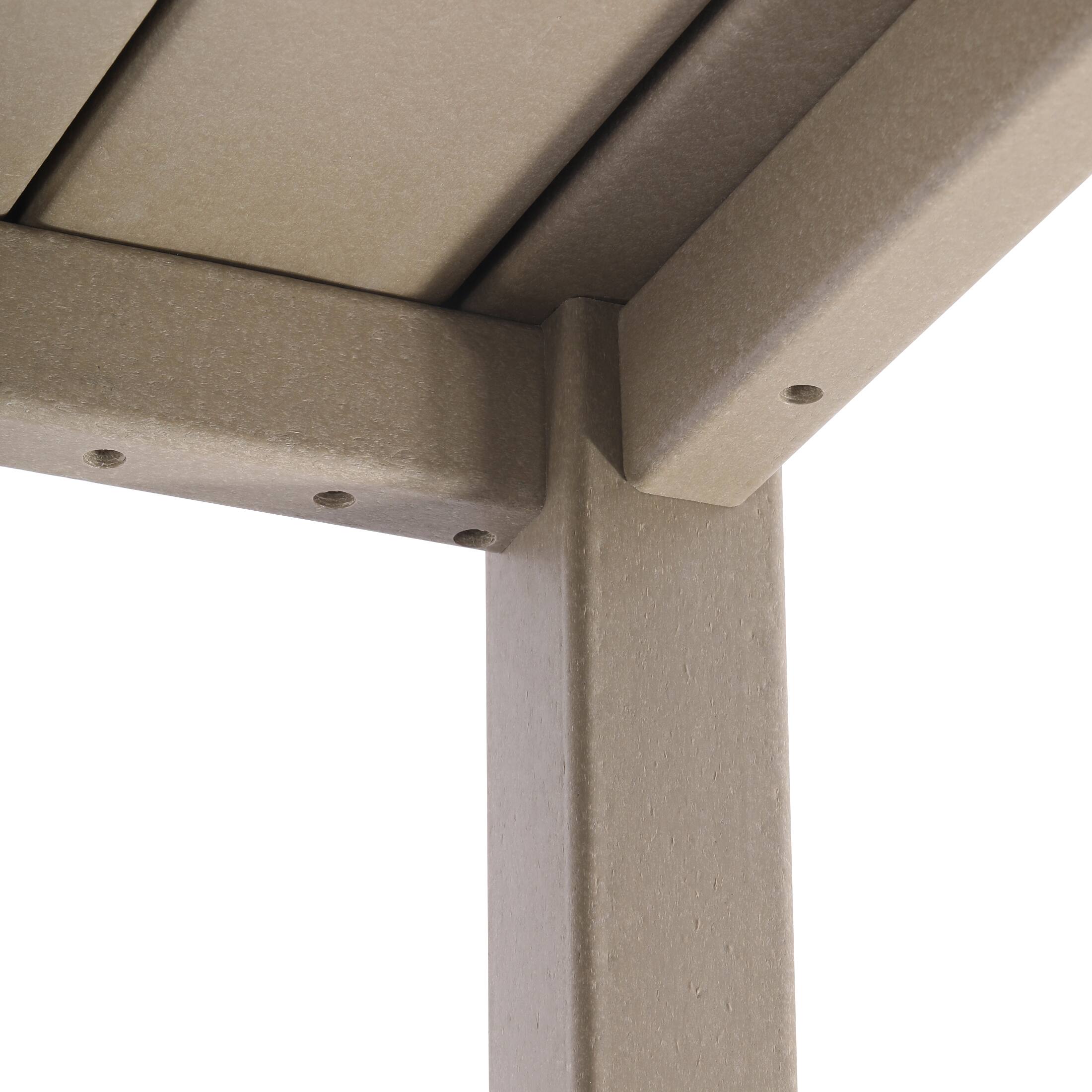 Alt View 2. WestinTrends - WestinTrends Malibu Low Outdoor HDPE Square Patio Coffee Table - Weathered Wood.