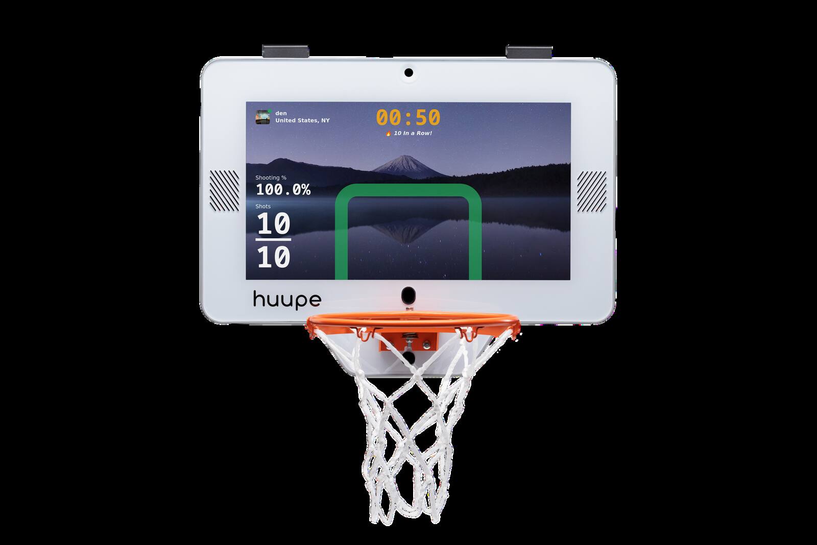 den United States, NY  
00:50  
10 in a Row!  
Shooting % 100.0%  
0% shots 10 10  
huupe