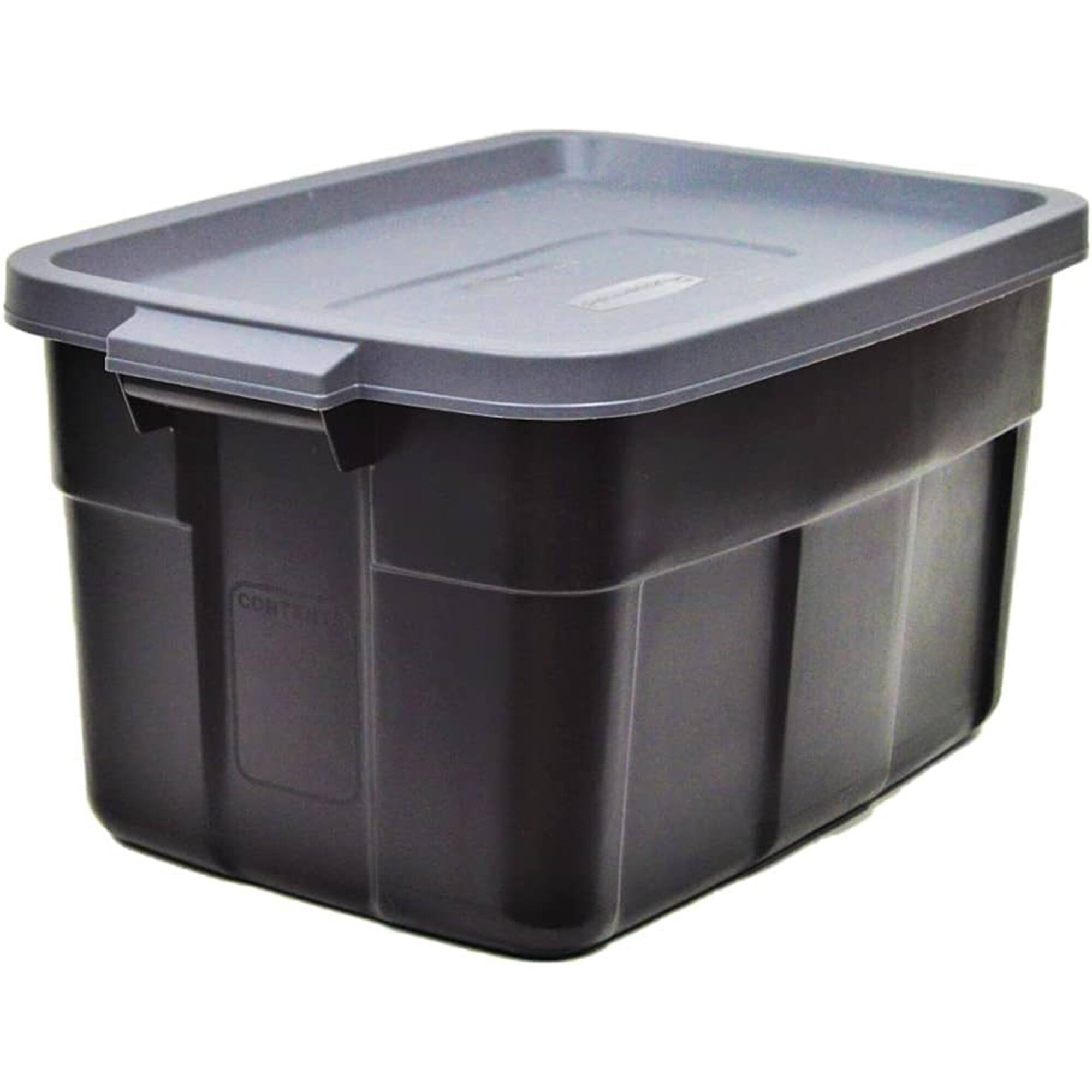 Alt View 5. RubberMaid - Rubbermaid Roughneck Tote 14 Gallon Storage Container, Black/Cool Gray (6 Pack) - Black and Grey.