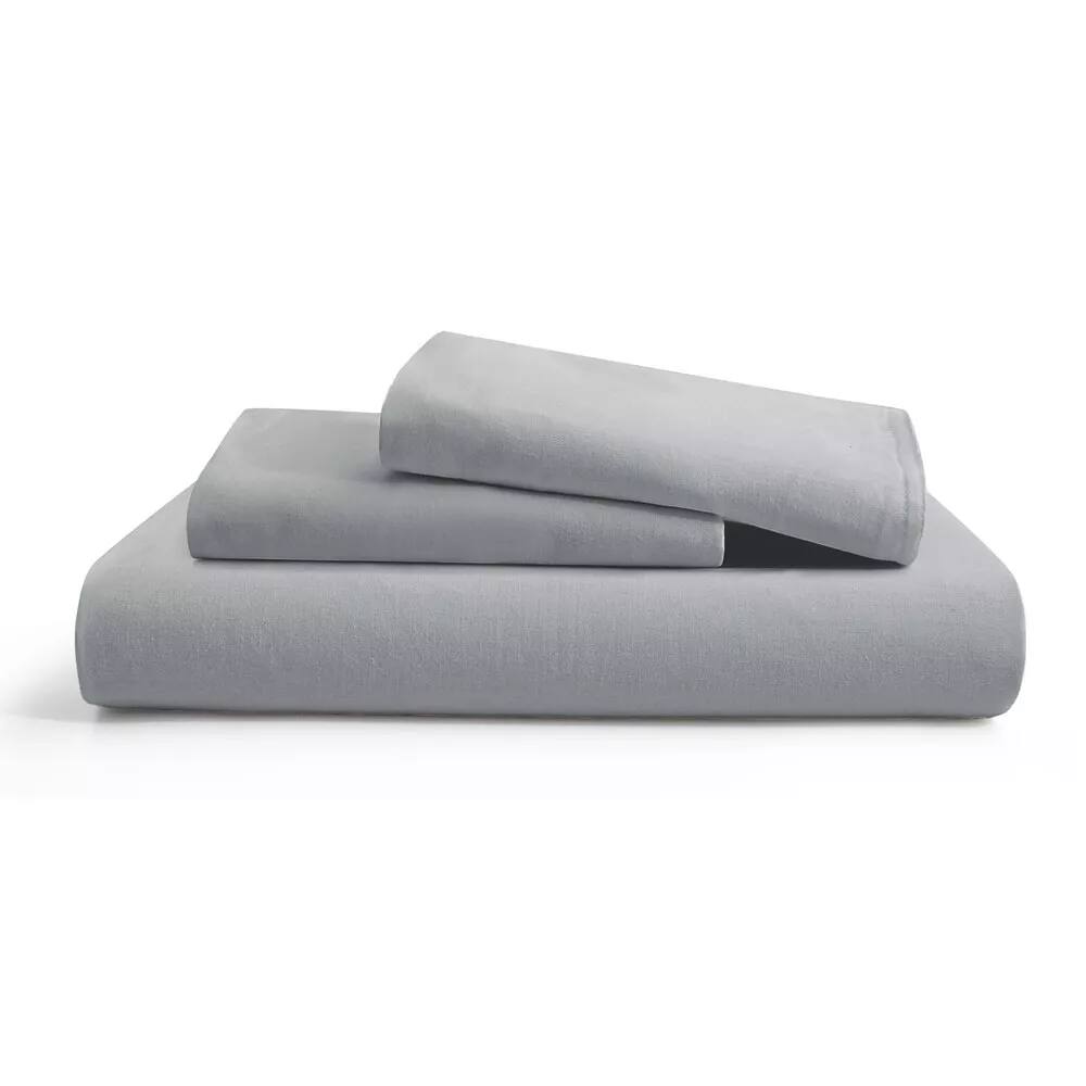 Alt View 1. Peace Nest - Peace Nest Linen Cotton Blend Duvet Cover Set - Dark Gray.