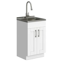 Modern Wide Shaker All-In-One 20-inch Laundry Utility Sink and Cabinet
