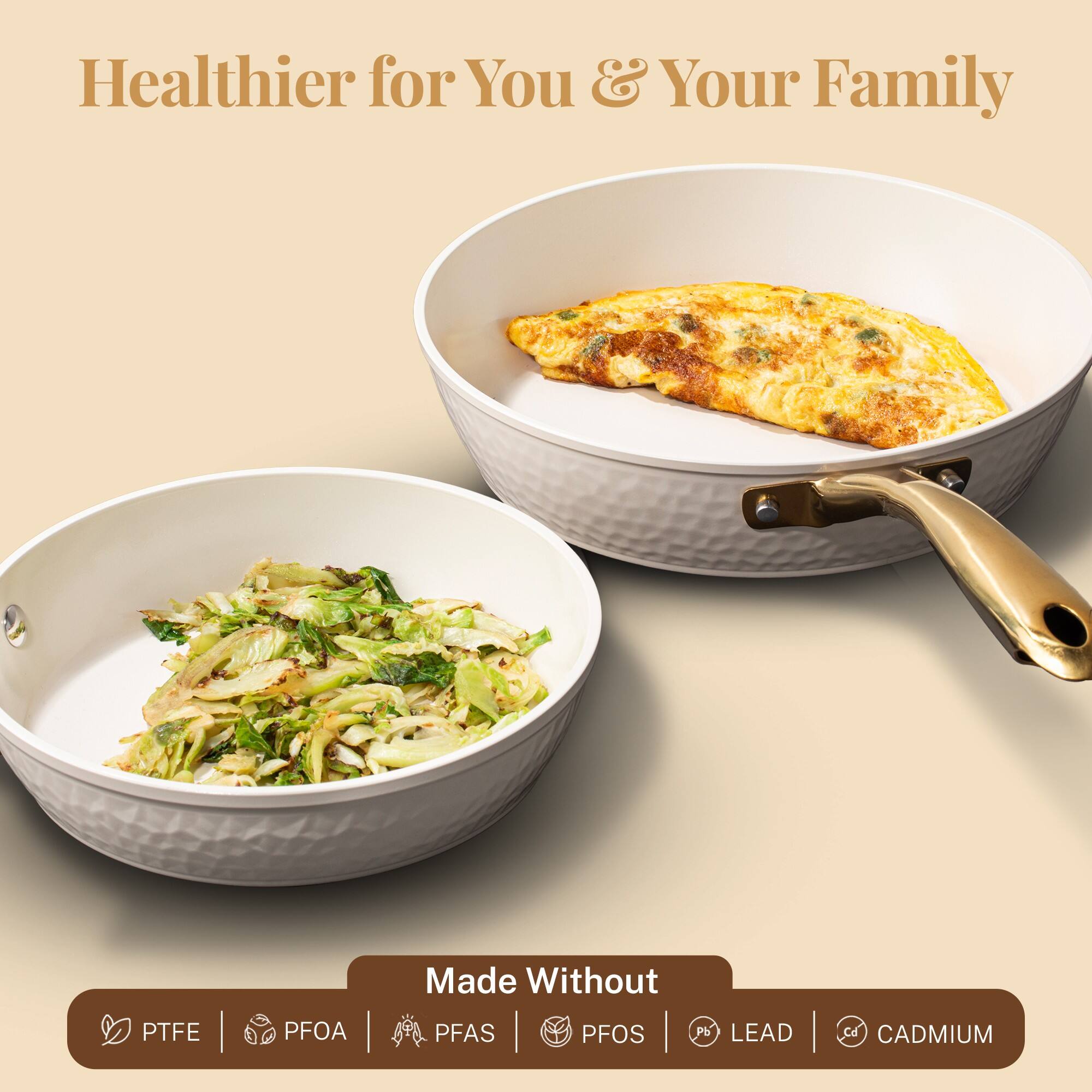 Healthier for You & Your Family Made Without PTFE PFOA PFAS PFOS LEAD CADMIUM