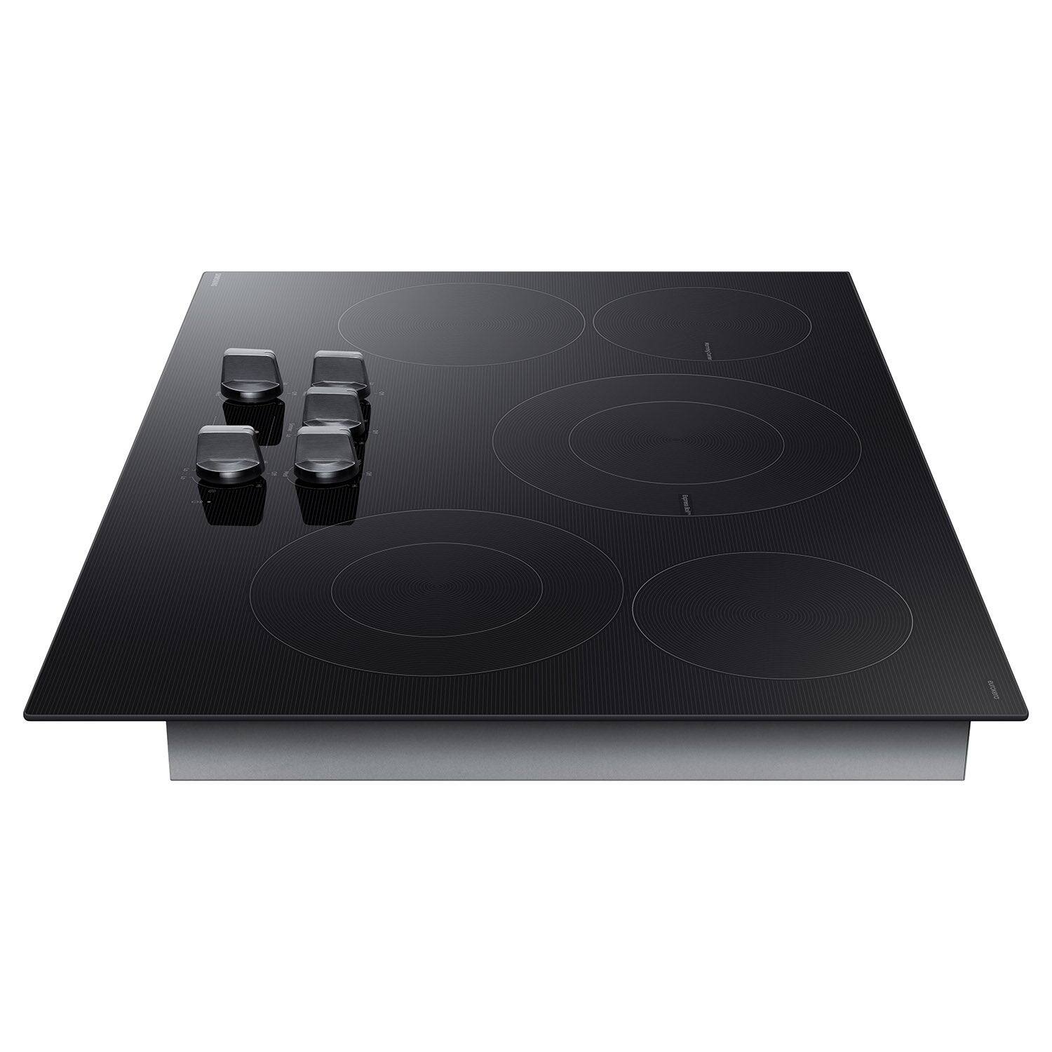 Alt View 22. Samsung - 30" Electric Cooktop with 5 Burners and ENERGY STAR Certified Cooktop with Illuminated Knobs - Black.