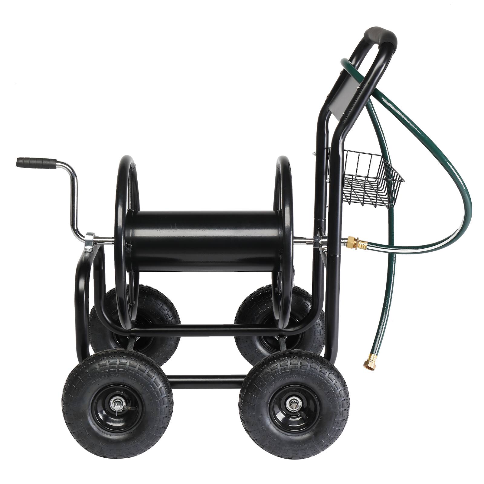 Alt View 4. Winado - Garden Hose Reel Cart, Lawn Water Planting Cart with Wheels, Heavy Duty Outdoor Yard Water Planting Truck with Basket.