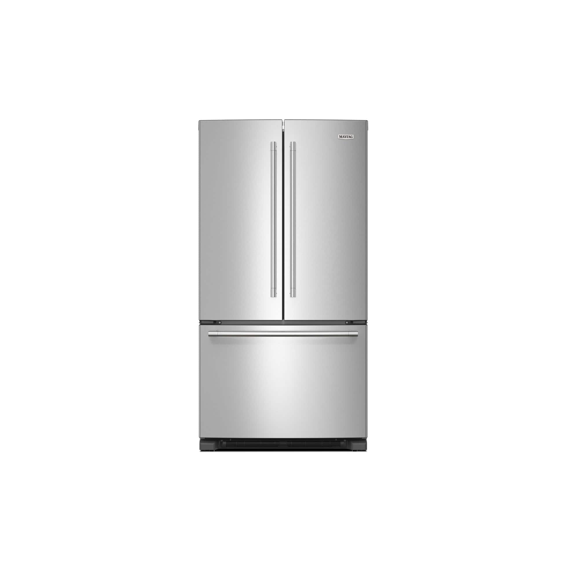 Front. Maytag - 25.2 cu. ft. French Door Refrigerator with Max Cool Setting - Fingerprint Resistant Stainless Steel.