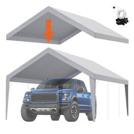 VEVOR - Carport Replacement Canopy Cover 13 x 20 ft, Garage Top Tent Shelter Tarp Heavy-Duty Waterproof & UV Protected - Gray