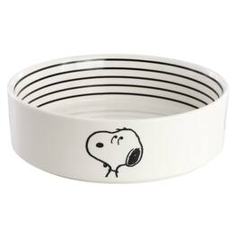 Peanuts - Snoopy Suppertime Favorites 6.5in Stoneware Pet Bowl - White and Black