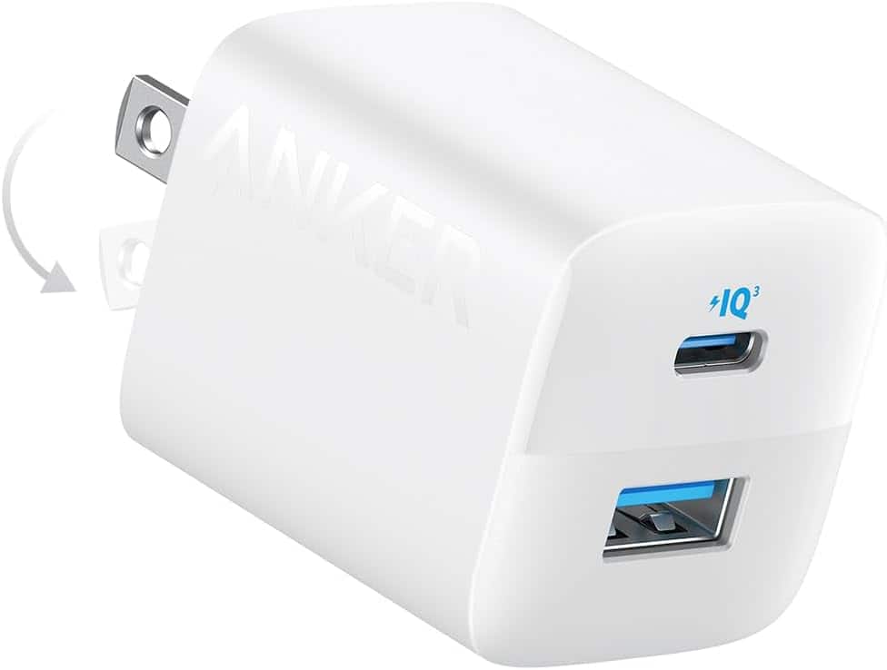 Anker - USB C Charger Block, 33W 2 Port Compact Charger - White