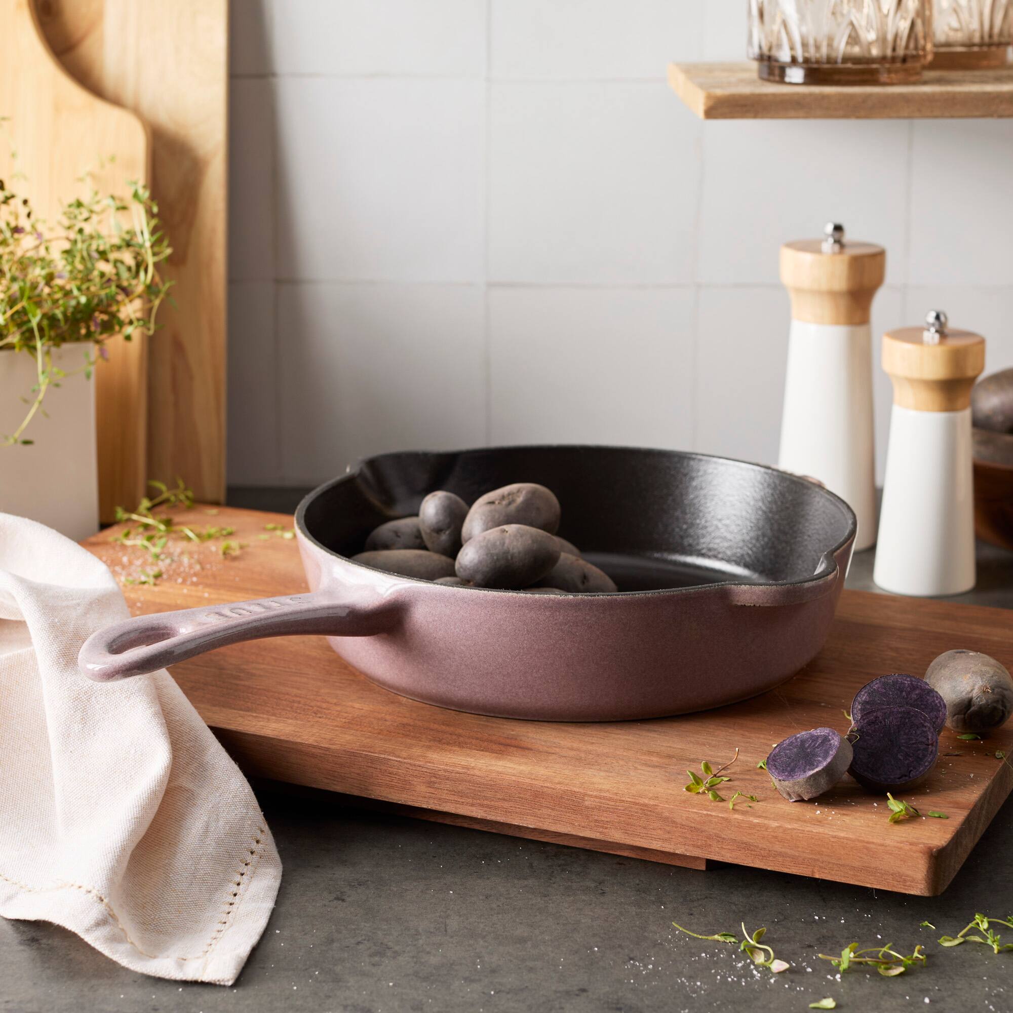 Alt View 1. Staub - STAUB Cast Iron 8.5-inch Traditional Deep Skillet - Lilac - Lilac.