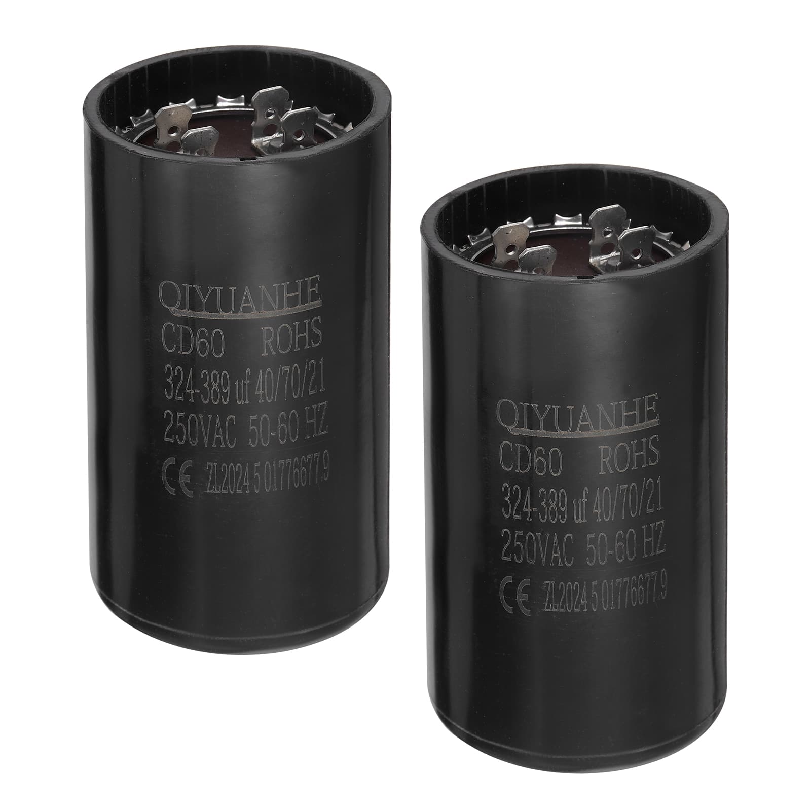 Unique Bargains - 2pcs CD60 Motor Run Capacitor, 324-389uF MFD AC250V, 50-60Hz, for Motor 46x86mm - Black price history on PriceWatchPro