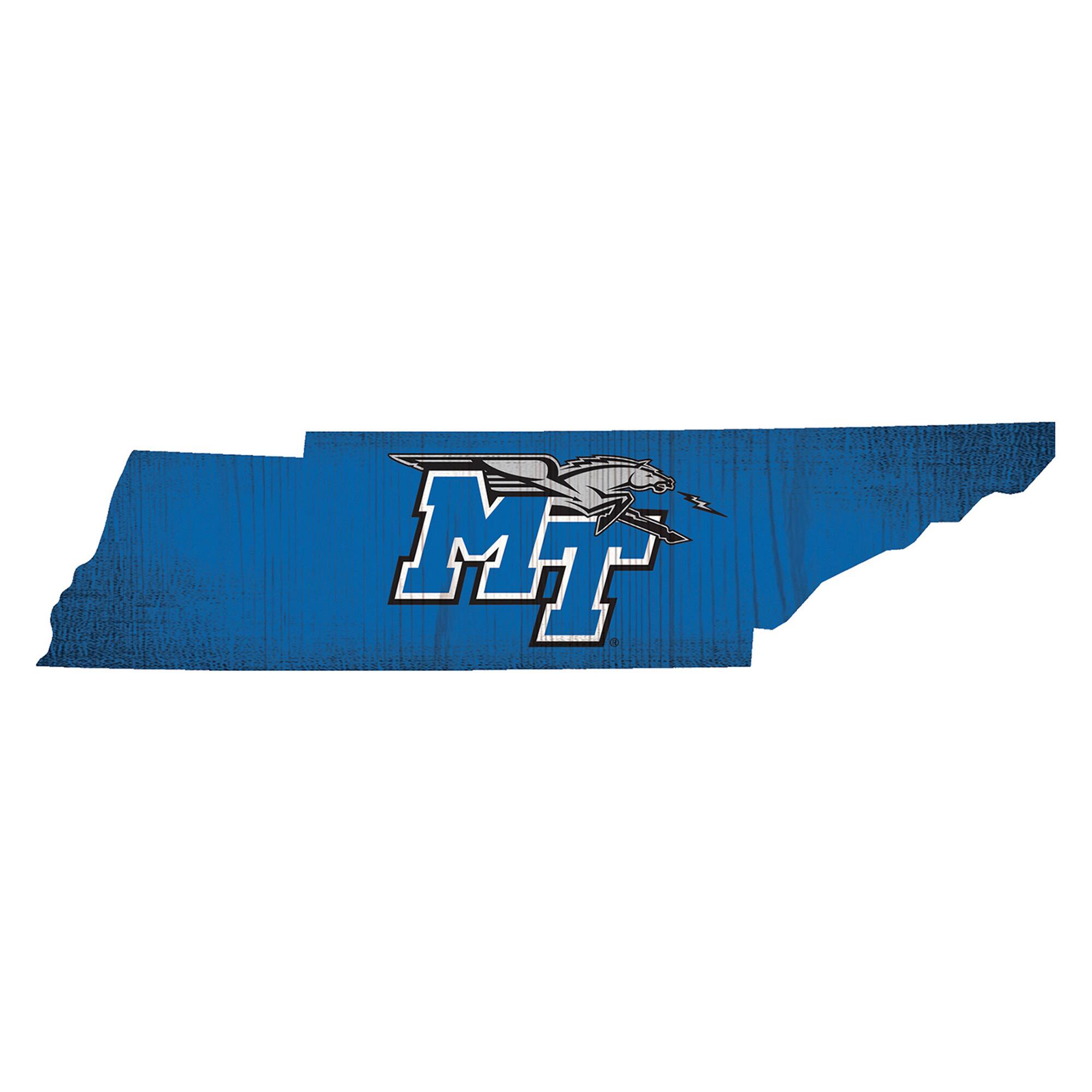 MTSU Blue Raiders 12" Logo State Sign