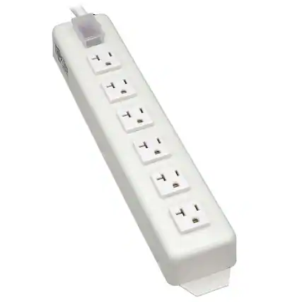 Front. Tripp Lite - Eaton Tripp Lite Series Power It! 6-Outlet Power Strip, 15 ft. (4.57 m) Cord, 5-20P Plug, Metal Housing - NEMA 5-20P - 6 - Black.