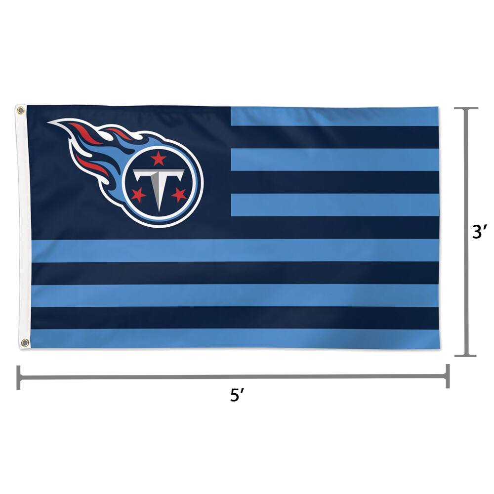 Alt View 1. WinCraft - Tennessee Titans 3' x 5' Americana Stars & Stripes Deluxe Flag - Multicolor.