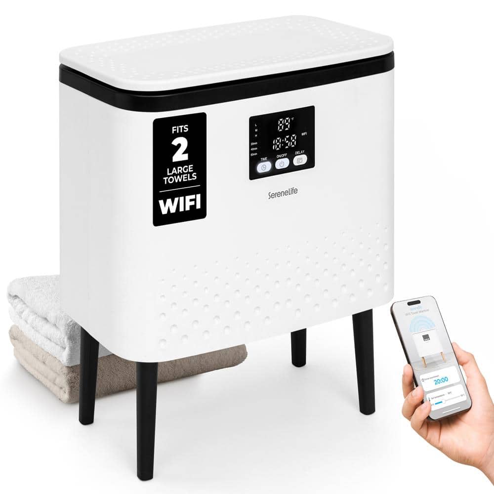 SereneLife - WiFi-enabled Towel Warmer Bucket, 20L Large Capacity heater bucket for Towels Blanket - Black