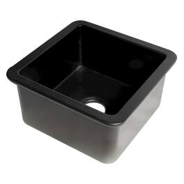 Alfi - brand Matte Square 18 x 18 Undermount / Drop In Fireclay Prep Sink - Black