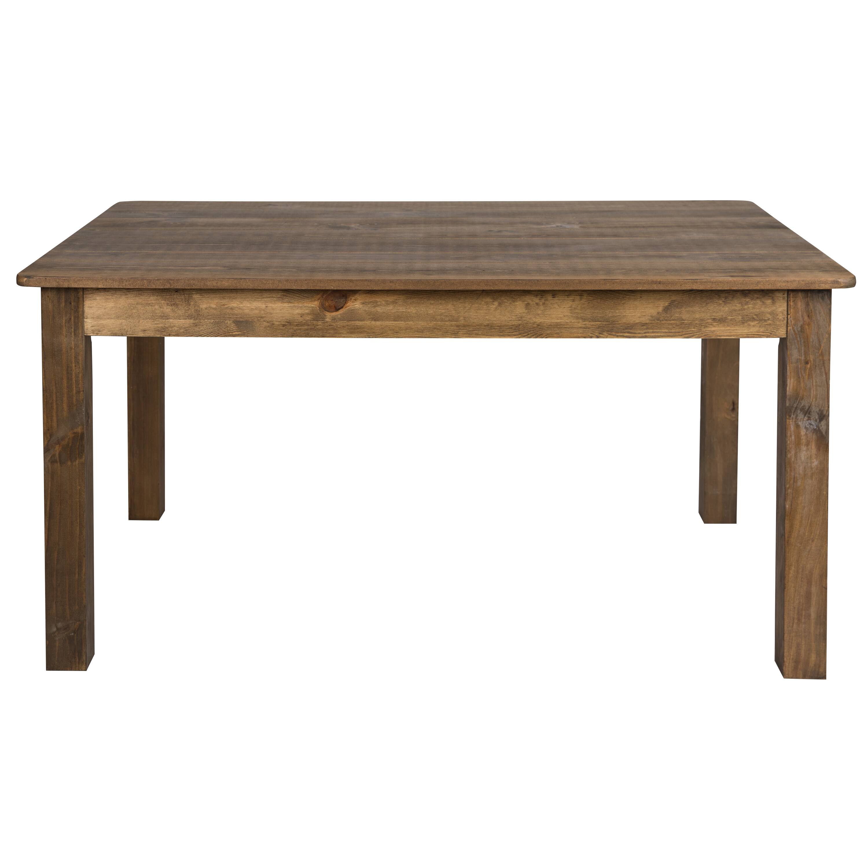 Alt View 11. Alamont Home - Hercules 60" x 38" Rectangular Antique Rustic Solid Pine Farm Dining Table - Antique Rustic.