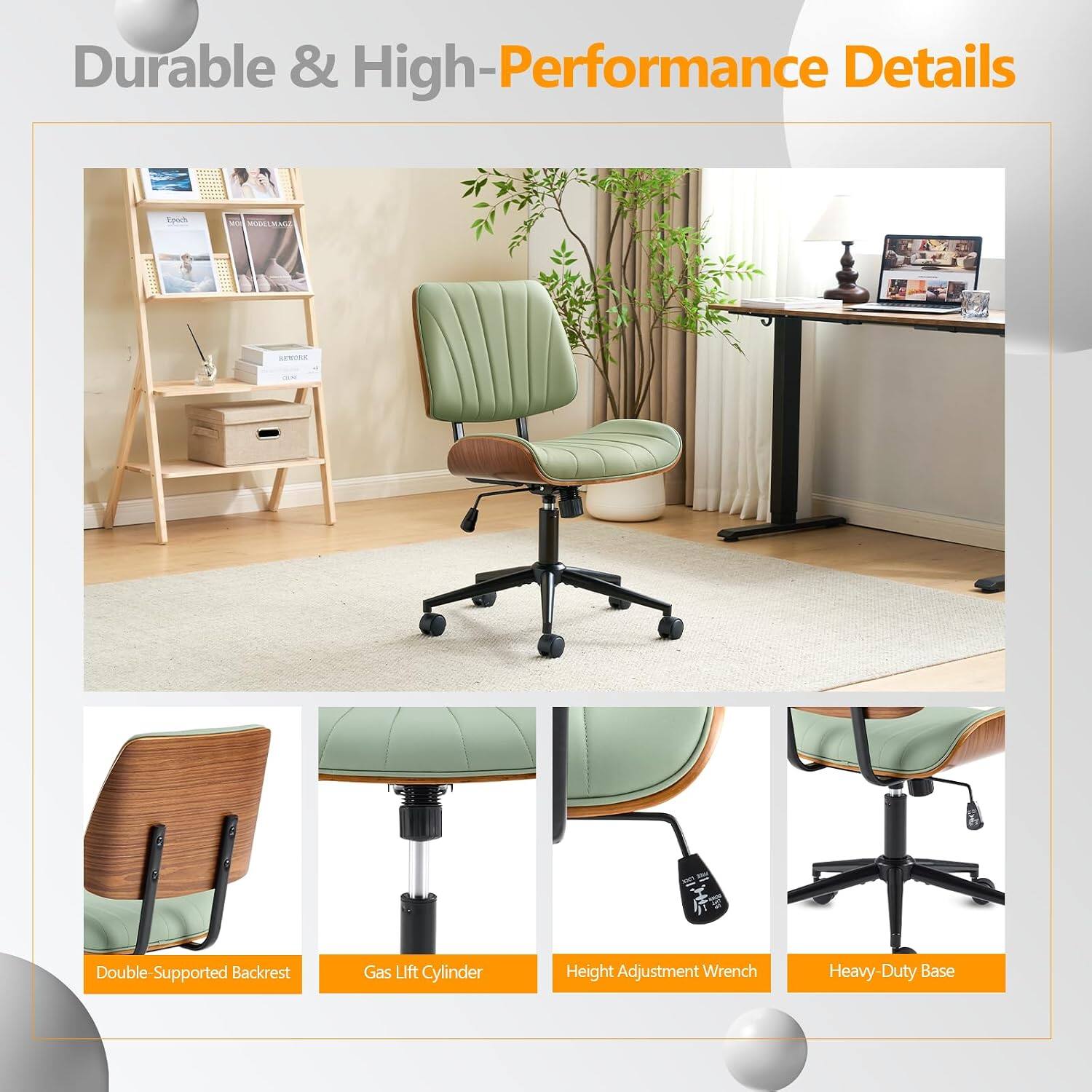 Durable & High-Performance Details

- Double-Supported Backrest
- Gas Lift Cylinder
- Height Adjustment Wrench
- Heavy-Duty Base