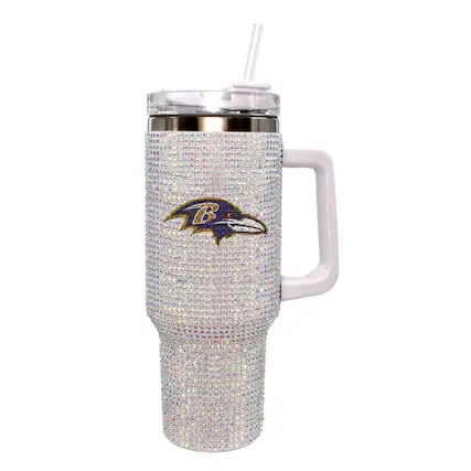 Front. The Memory Company - Baltimore Ravens 40oz. Bling Colossal Tumbler - Multicolor.