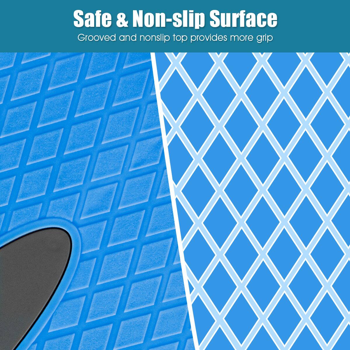 Safe & Non-slip Surface: Grooved and nonslip top provides more grip.