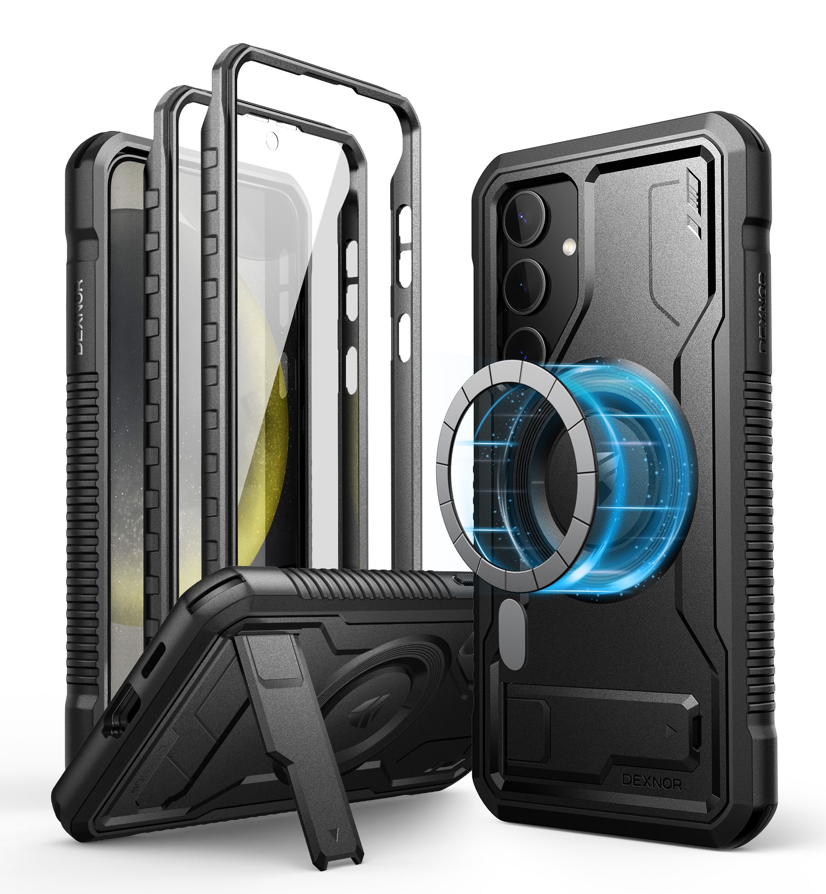 dexnor - Magnetic Case for Samsung Galaxy S24 Plus Compatible with Magsafe Bumper Rugged Shockproof Full-Body Protective Cover - Black price history on PriceWatchPro