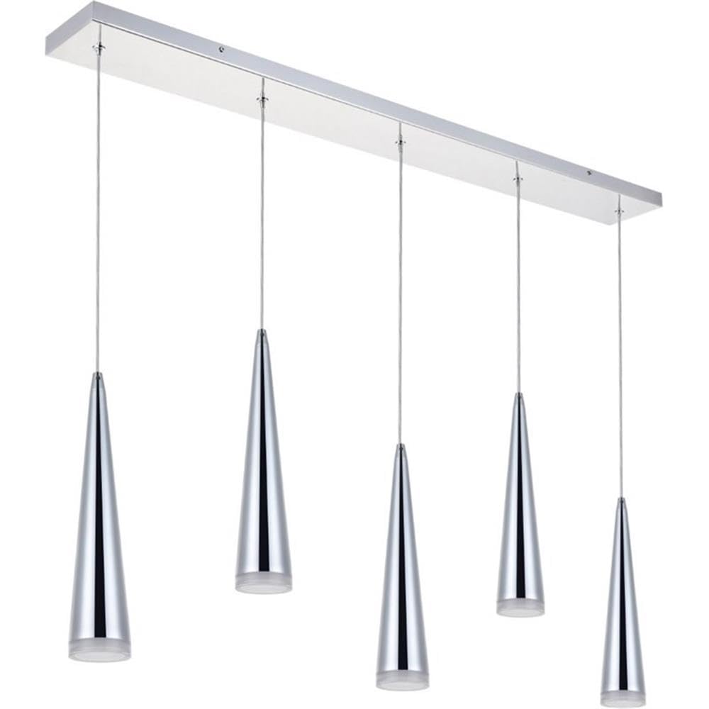 Alt View 1. Elegant Lighting - Fantasia 5 Light Chrome Led Pendant - Chrome.
