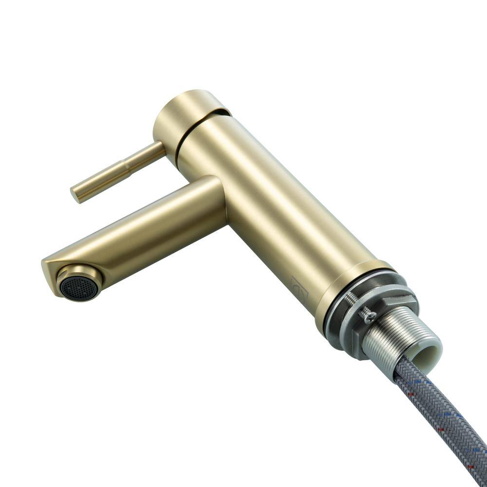 Alt View 4. Elegant Kitchen and Bath - Mia Single Hole Single Handle Bathroom Faucet in Brushed Gold - Brushed Gold.
