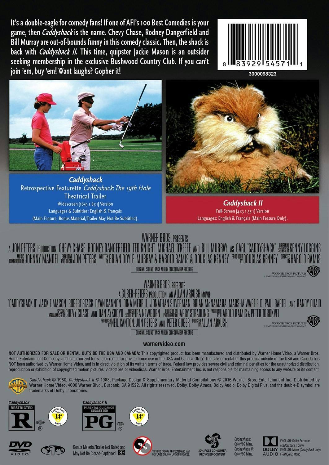 Back. Caddyshack/ Caddyshack 2 (Double Feature) (DVD Double Feature) [DVD].