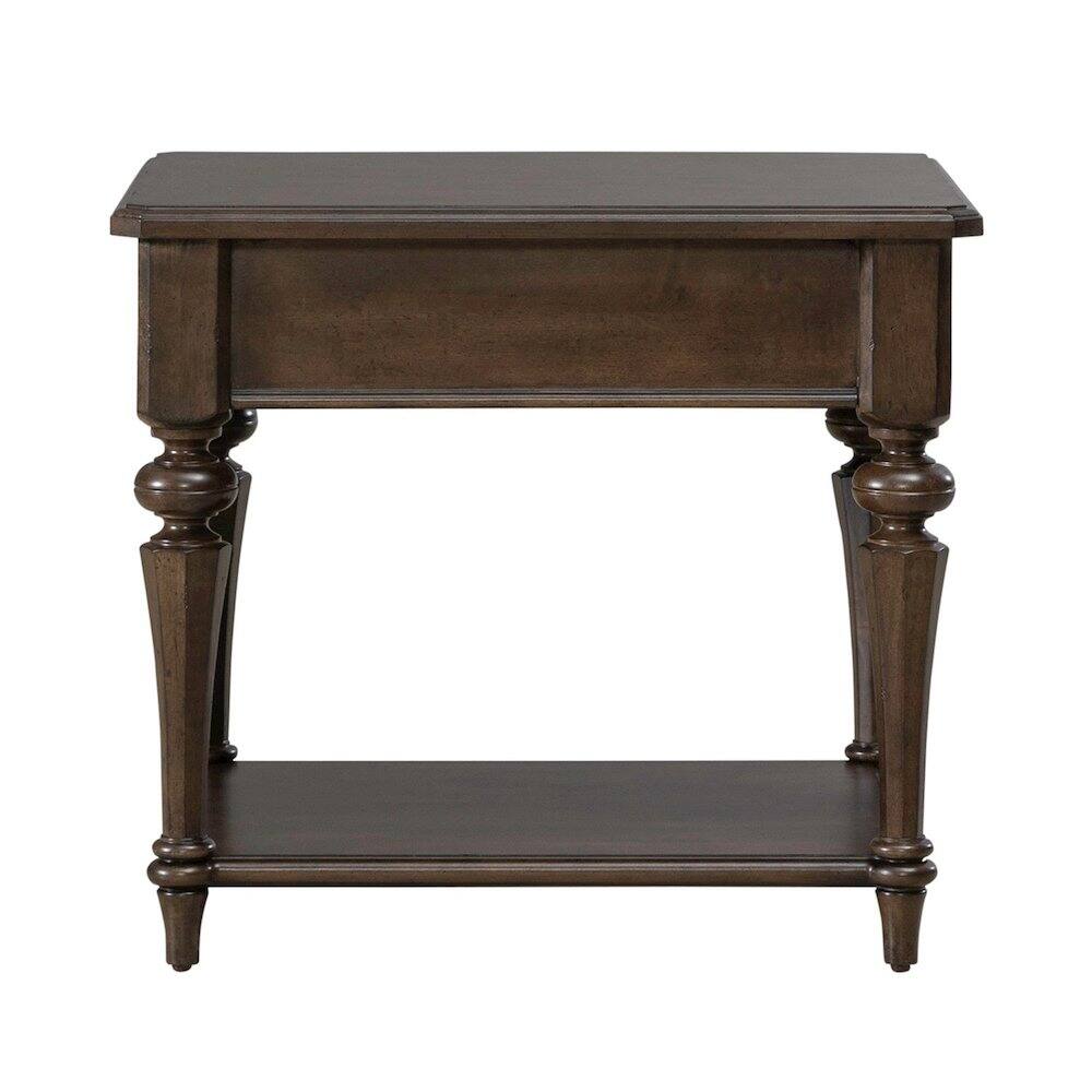 Back. Liberty Furniture Industries - Arden Road Living Room Drawer End Table - Satin Cherry - Satin Cherry Brown.