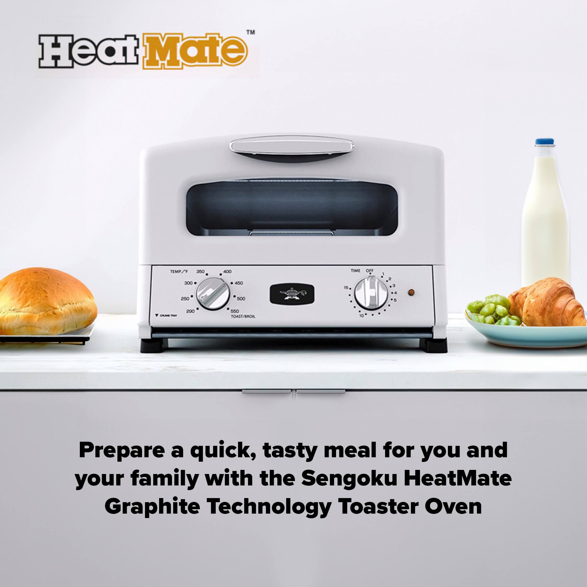 HeatMate™

Prepare a quick, tasty meal for you and your family with the Sengoku HeatMate Graphite Technology Toaster Oven