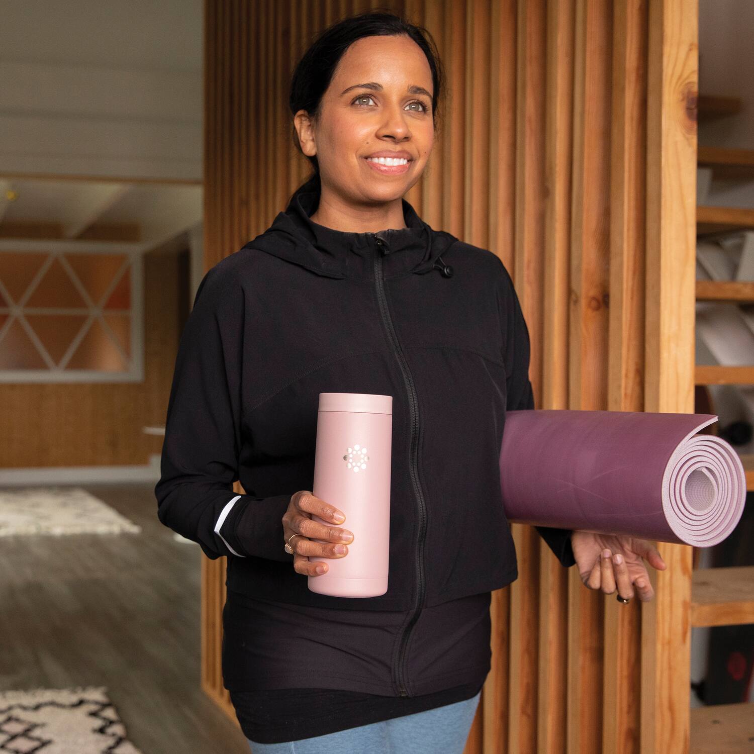 Left. Lifefactory - Lifefactory Ls324mdr4 16-oz. Stainless Steel Vacuum-insulated Tumbler (desert Rose) - pink.