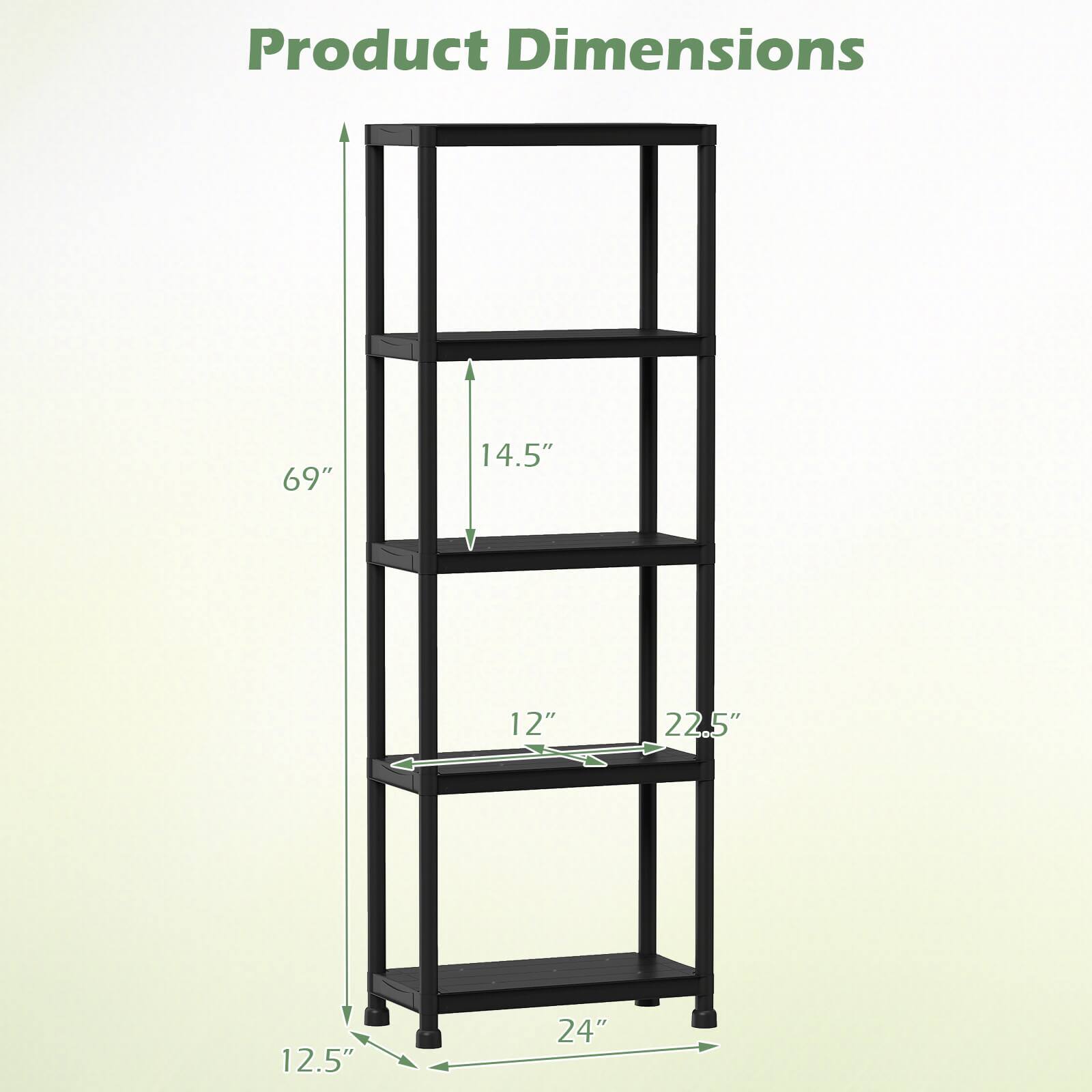 Product Dimensions: 69" x 14.5" x 12" x 22.5" x 12.5" x 24"