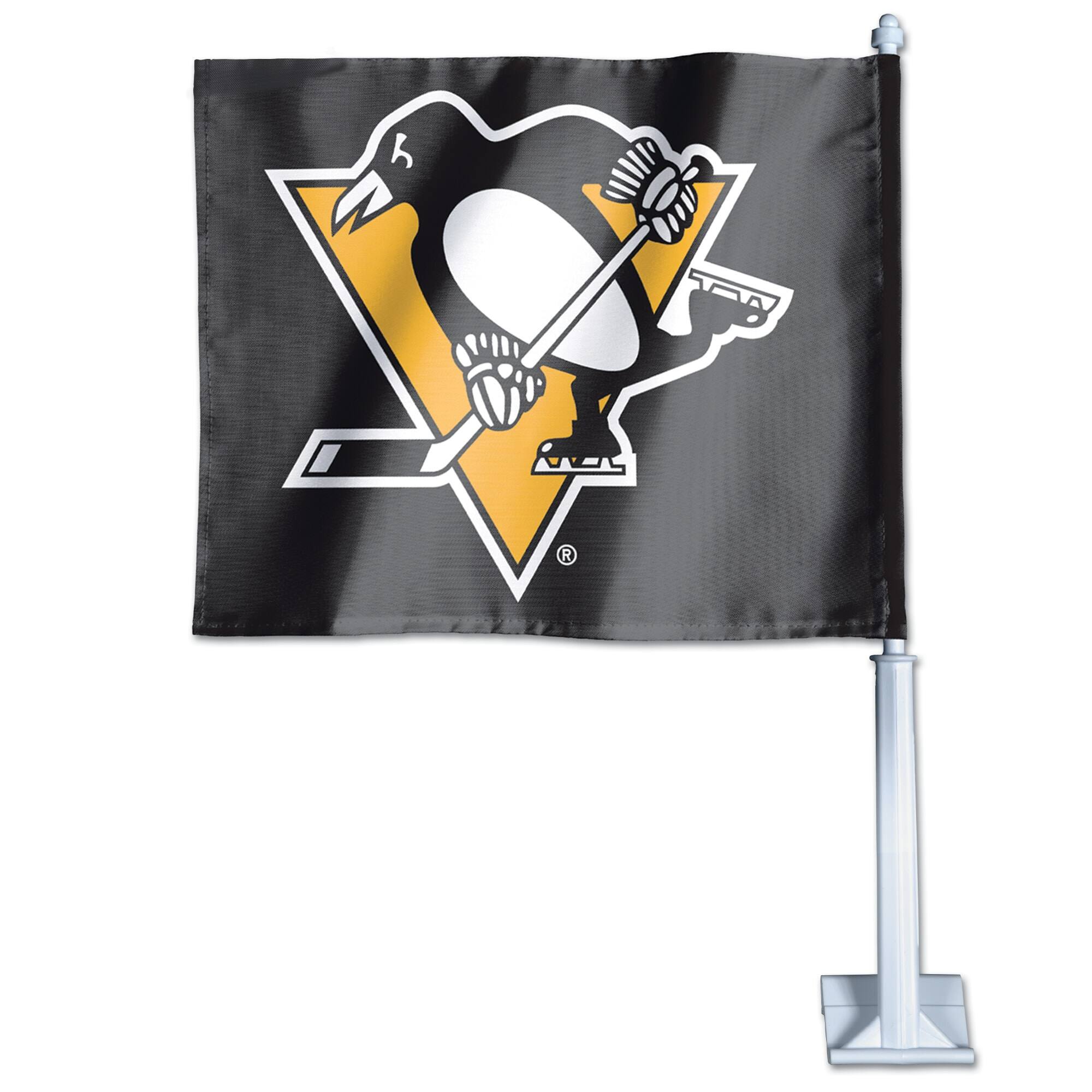 Alt View 1. WinCraft - Pittsburgh Penguins Double-Sided Car Flag - Multicolor.