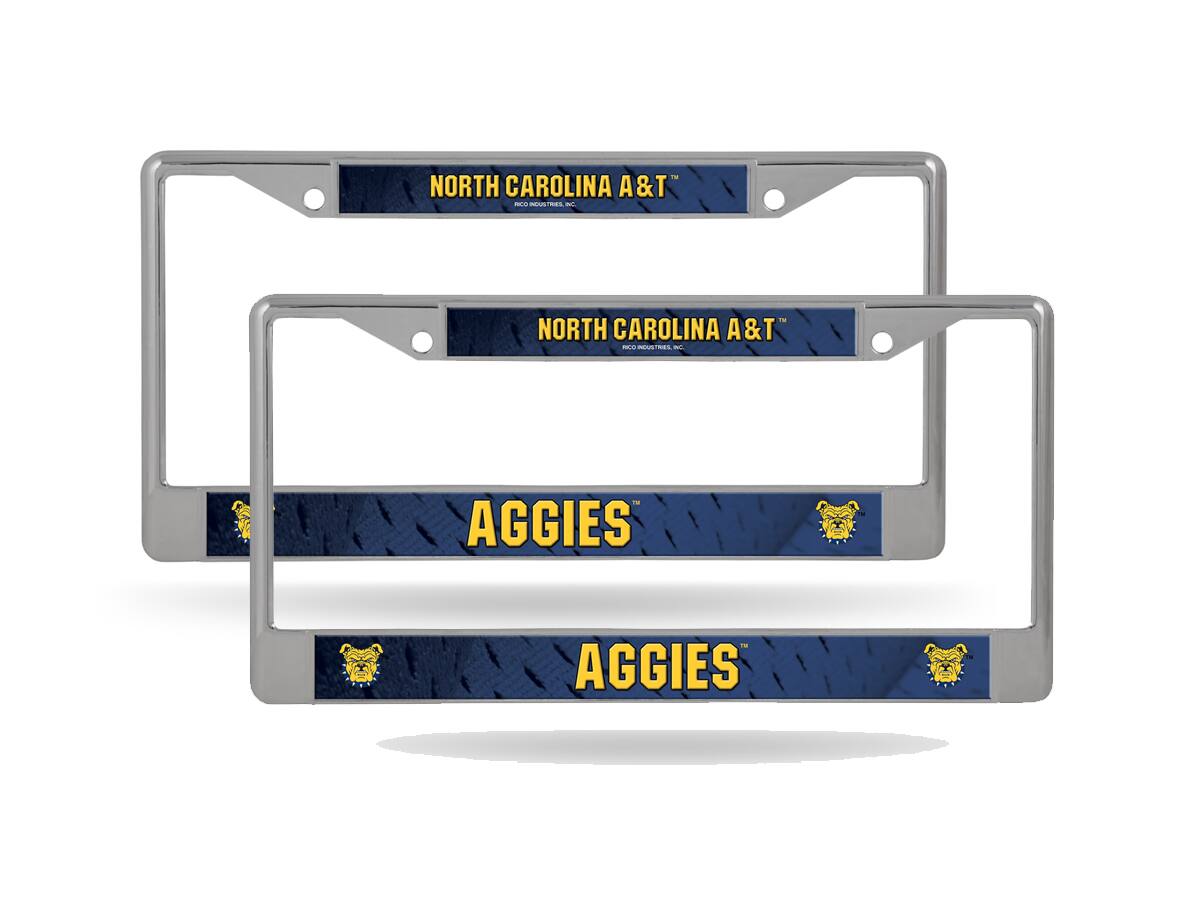 North Carolina A&T Aggies Chrome Metal License Plate Frame - Set of 2 Frames