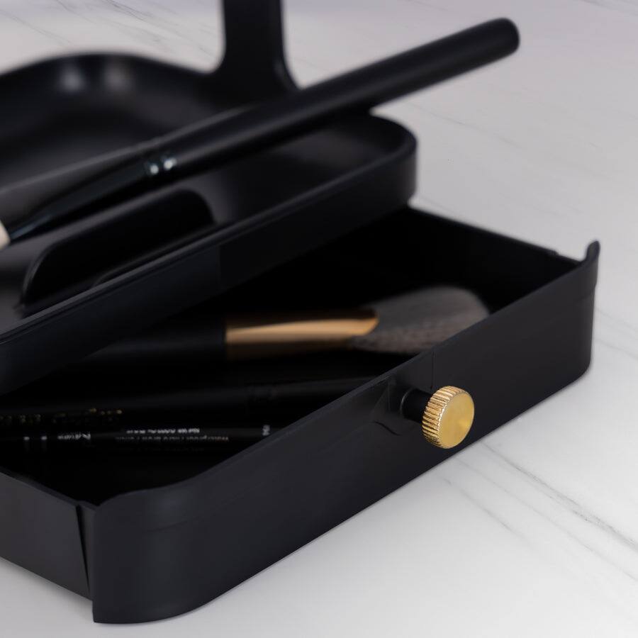 Alt View 2. Zadro - Back-to-School LED Lighted Makeup Mirror with 5X/1X Magnifications, Storage Drawer & Accessories Tray - White.