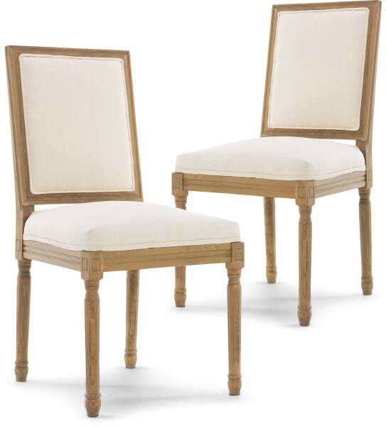 Alt View 9. Finch - Finch Elmhurst Square Back Dining Chair, Set of 2, Cream - Cream.