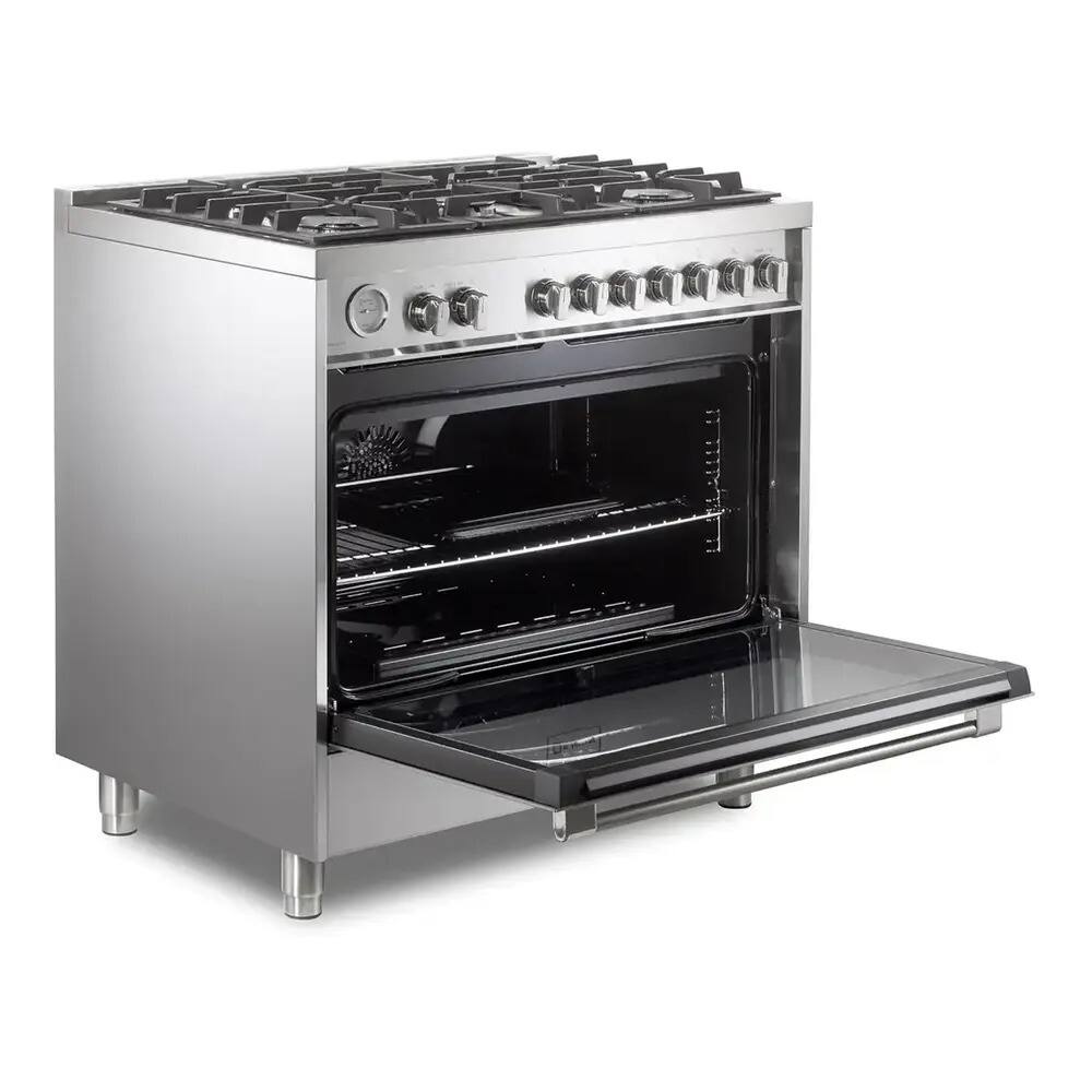Alt View 4. Verona - Verona Prima 36" Gas Range with 5 Sealed Burners in Stainless Steel - Stainless Steel.