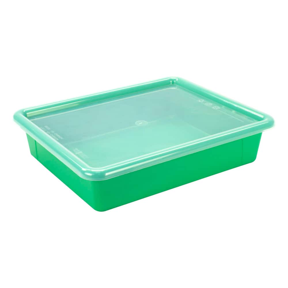 Storex - Flat Storage Tray with Lid, Green