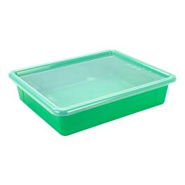 Storex - Flat Storage Tray with Lid, Green