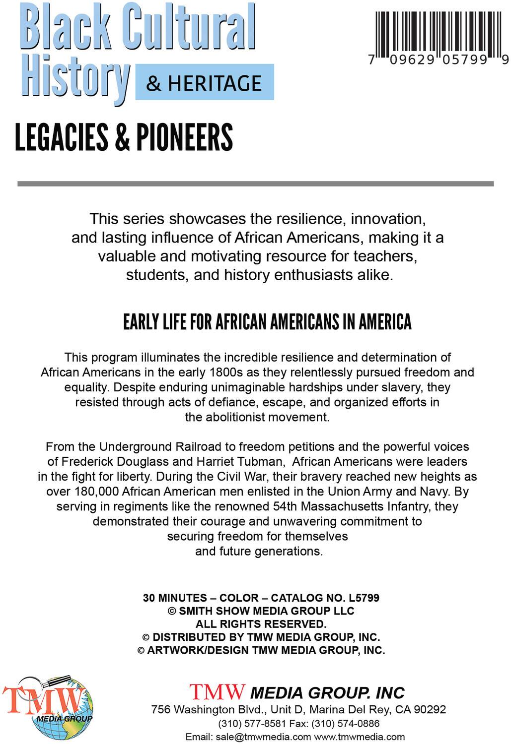 Alt View 1. Black Cultural History & Heritage: Early Life for African Americans in America & Their Pursuit of - DVD.