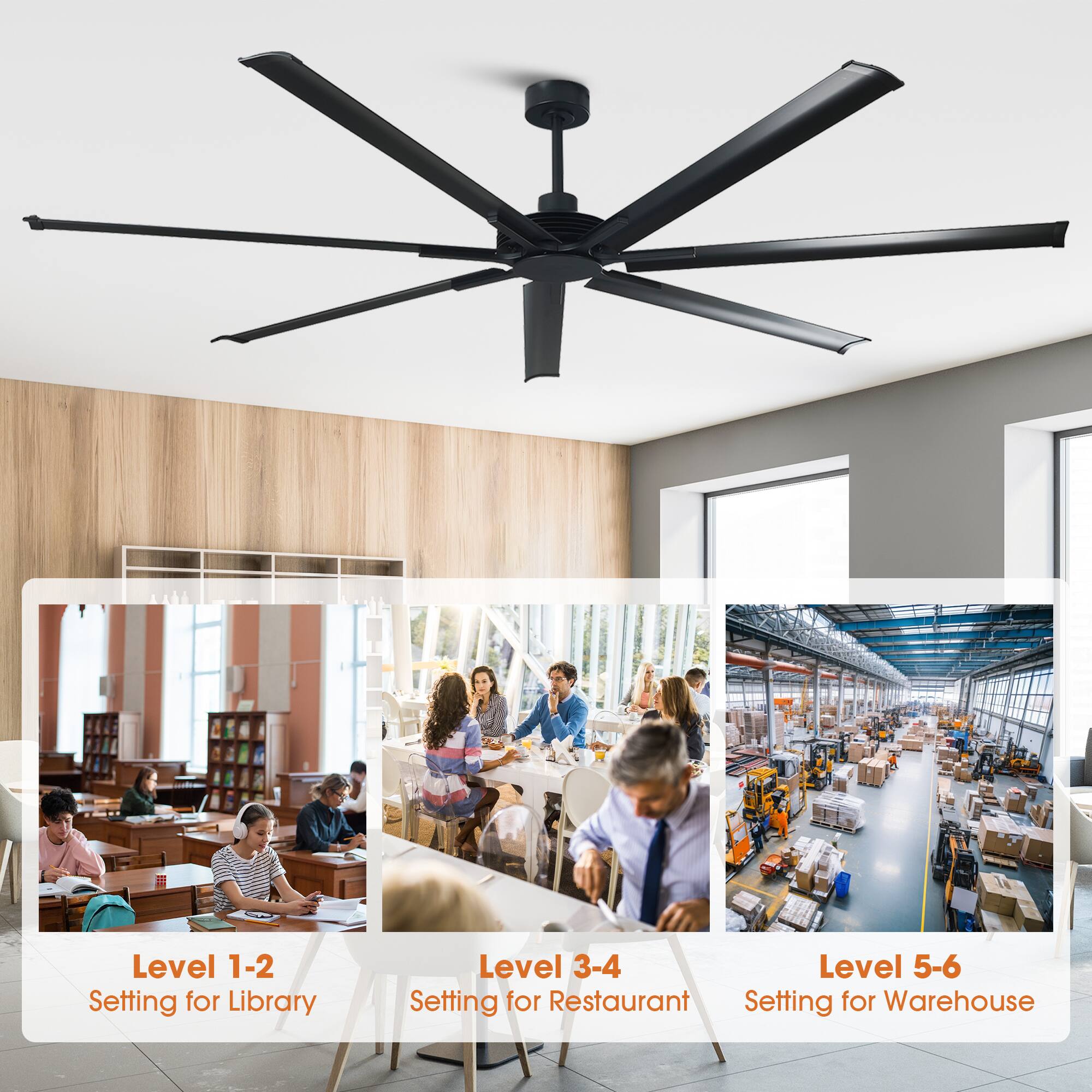 Level 1-2  
Setting for Library

Level 3-4  
Setting for Restaurant

Level 5-6  
Setting for Warehouse